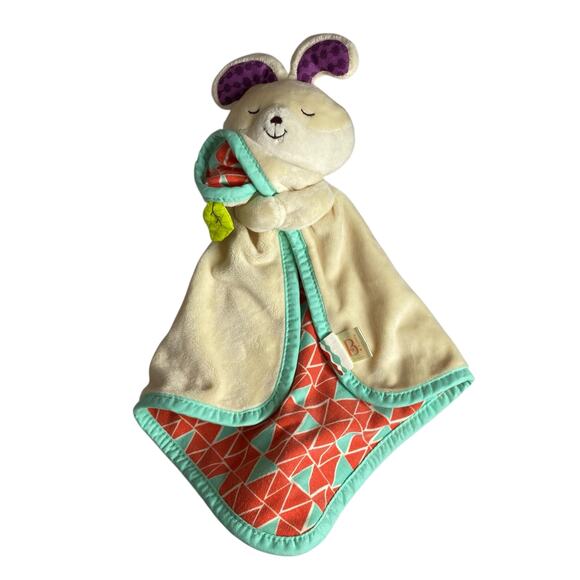 B. toys Baby Bunny Lovey Beige Rabbit Plush Security Blanket Crinkle Leaf Unisex - Picture 6 of 15